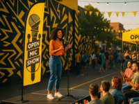 Impression beach flag plume