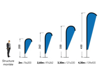 Taille beach flag goutte