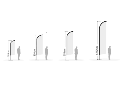 Différentes tailles de drapeaux