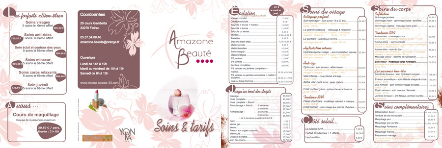 folleto salon salón de belleza