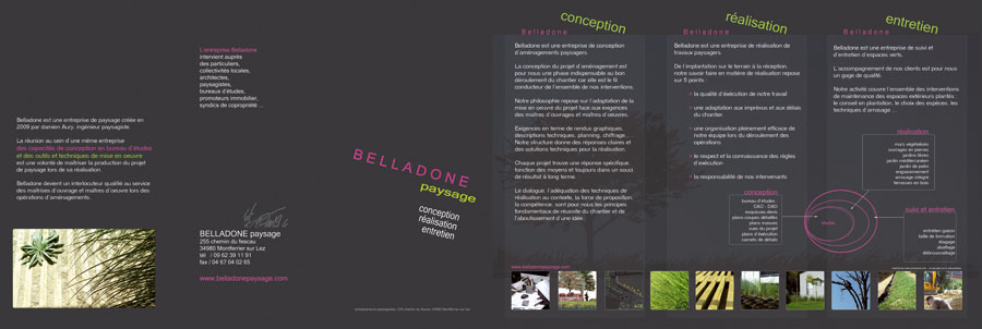 folleto empresa de diseño, construcción y mantenimiento de jardines